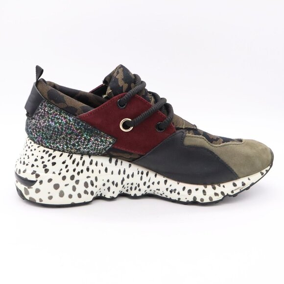 Steve Madden Cliff Sneakers Women’s Size 7.5 Green Burgundy Camo - Picture 12 of 15